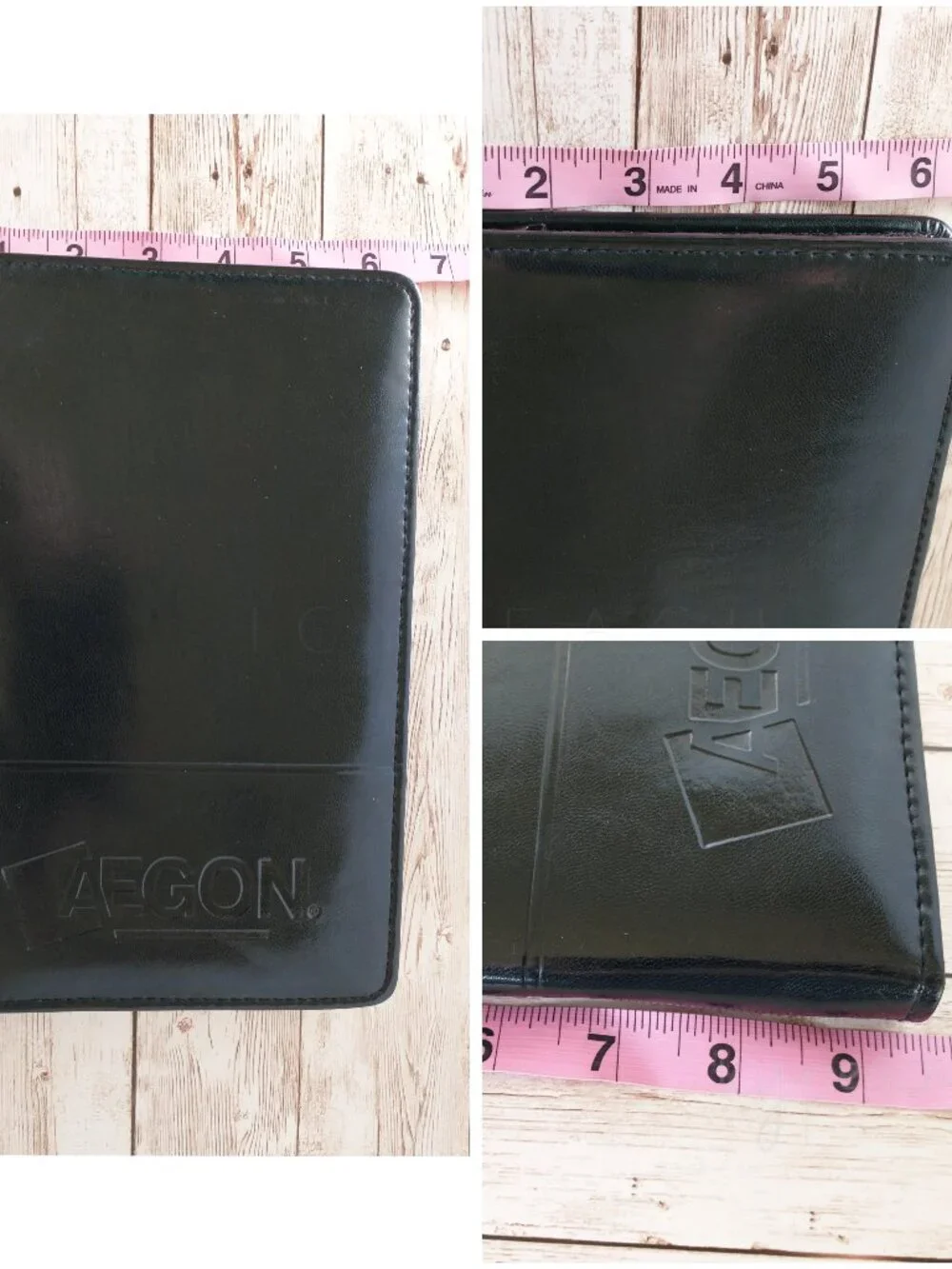 Leeds Jr Zippered Padfolio Black AEGON Branded Notepad Holder Business Portfolio